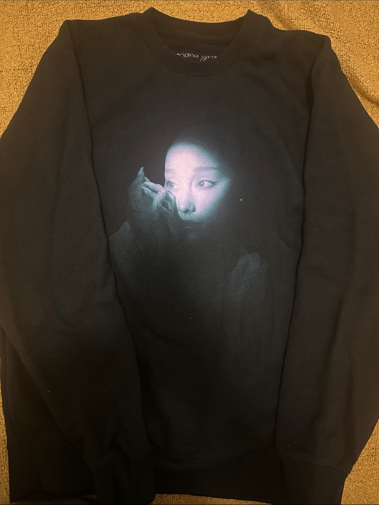 Ariana Grande Tops - Ariana Grande Black Crewneck with Spotlight Portrait Graphic